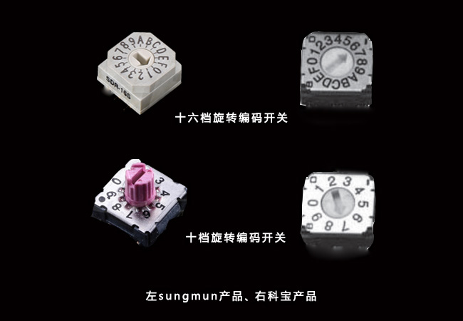 sungmun與科寶旋轉(zhuǎn)編碼開關(guān)對比